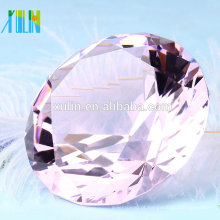 Alta qualidade luz rosa de cristal de diamante peso de papel para lembranças de casamento